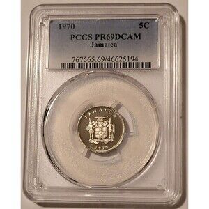 Jamaica 1970 5 Cents Proof PR69 DCAM PCGS rv Crocodile